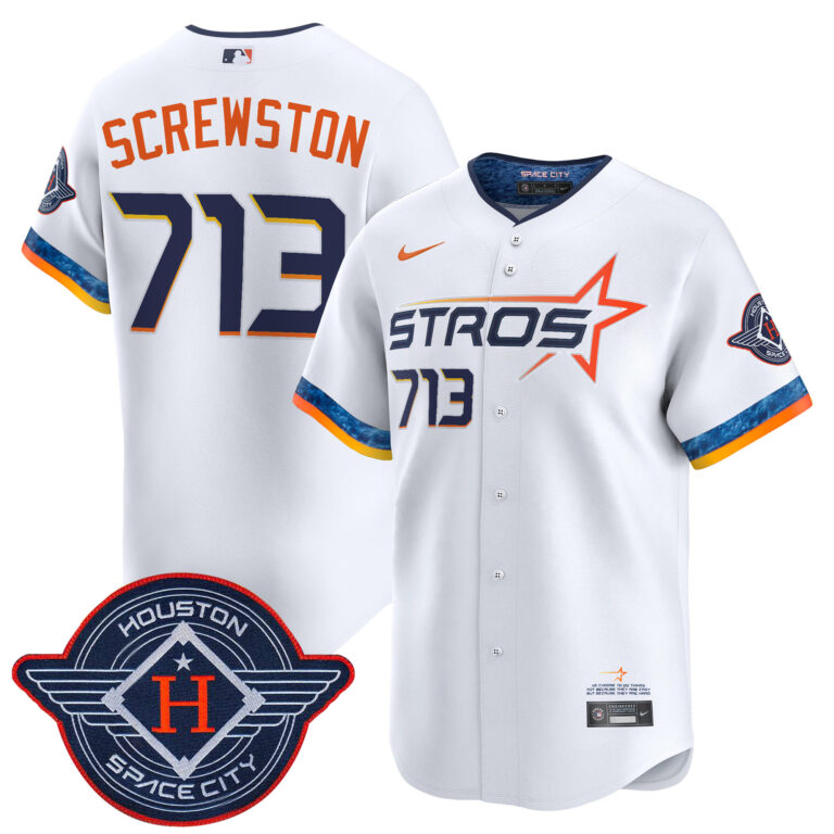 Men Houston Astros 713 Screwston white 2025 City Connect Vapor Premier Limited Jersey->houston astros->MLB Jersey